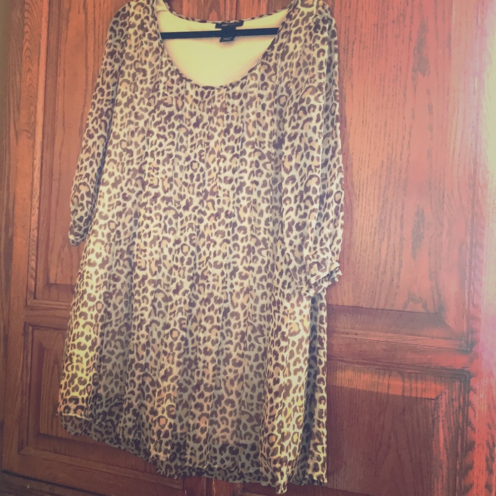 BcBG Leopard Print Chiffon Dress